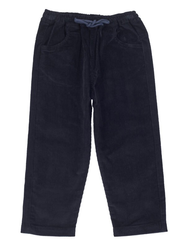 Pranava Unisex Organic Cotton Corduroy Full Length Solid Pant - Indigo Blue - Image 4