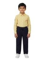 Pranava Unisex Organic Cotton Corduroy Full Length Solid Pant - Indigo Blue - Image 2