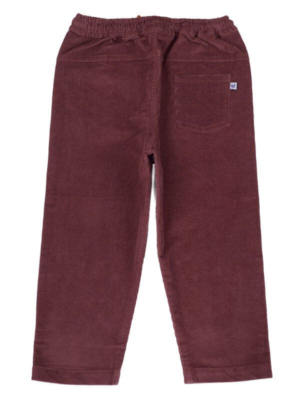Pranava Unisex Organic Cotton Corduroy Full Length Solid Pant - Rhubarb Red - Image 5