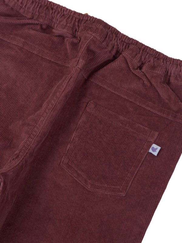 Pranava Unisex Organic Cotton Corduroy Full Length Solid Pant - Rhubarb Red - Image 7