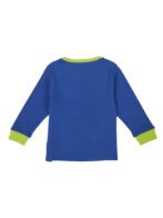 Pranava Boys Organic Cotton Interlock Full Sleeves Tropical Print With Parrot Applique T-Shirt - Blue Tang - Image 3