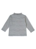 Girls Organic Cotton Knits Full Sleeve Bicycle Printed Stripe Top - Navy & White - Image 3