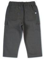 Boys Organic Cotton Woven Elastic Waist Cargo Pants - Dark Grey - Image 3