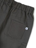Boys Organic Cotton Woven Elastic Waist Cargo Pants - Dark Grey - Image 5