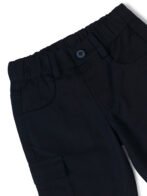 Boys Organic Cotton Woven Elastic Waist Cargo Pants - Black - Image 4