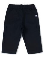 Boys Organic Cotton Woven Elastic Waist Cargo Pants - Black - Image 2