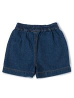 Girls Organic Cotton Denim Three-Color Embroidered Shorts - Blue - Image 4