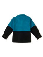 Boys Organic Cotton Corduroy Full Sleeve Colorblock Jacket - Teal & Black - Image 3