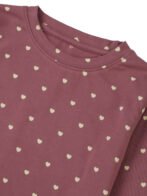 Girls Organic Cotton Knits Full Sleeve With Frill Hem Heart All Over Prited Top - Rhubarb - Image 4