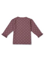 Girls Organic Cotton Knits Full Sleeve With Frill Hem Heart All Over Prited Top - Rhubarb - Image 3
