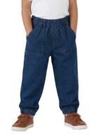 Unisex Organic Cotton Denim Solid Jogger Pant - Blue
