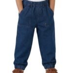 Unisex Organic Cotton Denim Solid Jogger Pant - Blue