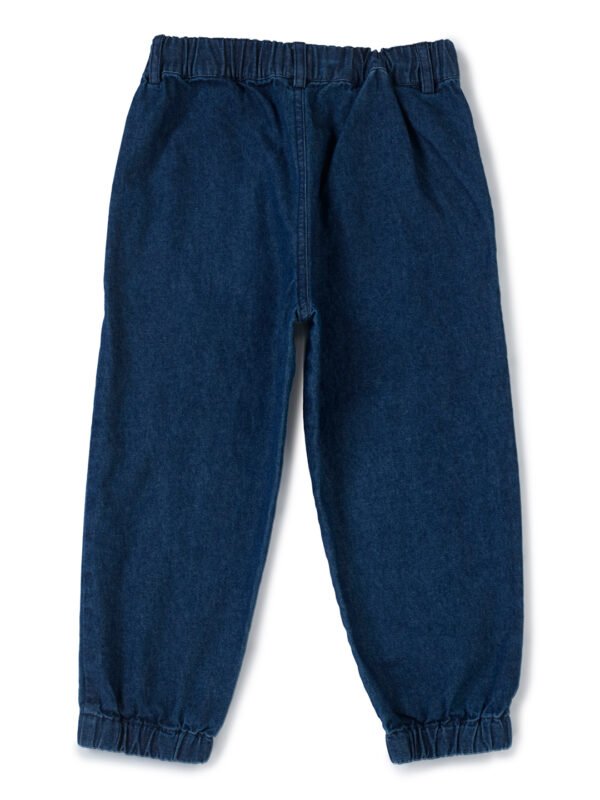 Unisex Organic Cotton Denim Solid Jogger Pant - Blue - Image 3
