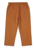 Girls Organic Cotton Woven Solid Textured With Side Frill Pant - Marigold - Image 3