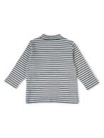 Boys Organic Cotton Knits Full Sleeve Bright And Colourful Van Applique Striped T-Shirt - Navy & White - Image 3