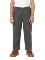 Boys Organic Cotton Woven Elastic Waist Cargo Pants - Dark Grey