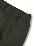 Boys Organic Cotton Woven Elastic Waist Cargo Pants - Olive Green - Image 3