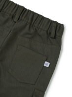 Boys Organic Cotton Woven Elastic Waist Cargo Pants - Olive Green - Image 5