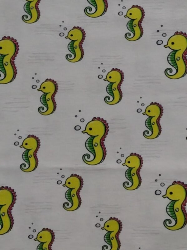 Boys Organic Cotton Single Jersey Short Sleeve Seahorse All Over Print T-Shirt - White - Image 4