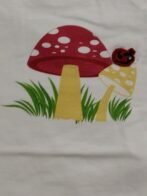 Boys Organic Cotton Single Jersey Short Sleeve Mashroom Print T-Shirt - White - Image 4