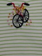 Girls Organic Cotton Interlock Short Sleeve Bicycle Applique Top - Green - Image 4