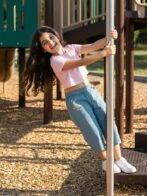 Girls Organic Cotton Poplin Ankle Length Teddy & Text Print Pant - Blue - Image 4