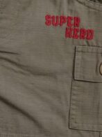 Boys Organic Cotton Ripstop Knee Length Embroidered Shorts - Brown - Image 4