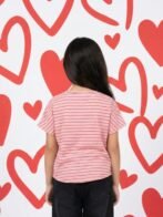 Girls Organic Cotton Interlock Shortsleev Make It Fun Applique Top - Pink - Image 2