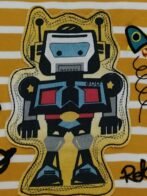 Boys Organic Cotton Interlock ShortSleev Robot Dp Patch & Embroidered T-Shirt - Yellow - Image 4