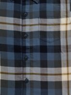 Boys Organic Cotton Checks Short Sleev Solid Shirt - Blue - Image 4