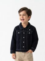 Unisex Organic Cotton Heavy Weight Twill Full Sleeve Solid Jacket - Navy