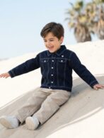 Unisex Organic Cotton Heavy Weight Twill Full Sleeve Solid Jacket - Navy - Image 3