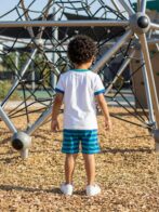 Boys Organic Cotton Single Jersey Short Sleev Funny Mouse Print T-Shirt & Shorts Set - White - Image 2