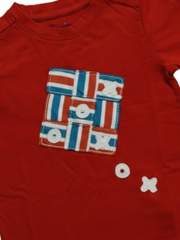 Boys Organic Cotton Single Jersey Short Sleeve Xo Game Applique T-Shirt & Shorts Set - Red - Image 4