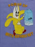 Boys Organic Cotton Single Jersey Short Sleeve Breakfast Print Healthy Embroidered T-Shirt - Voilet - Image 4