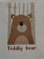 Boys Organic Cotton Single Jersey Short Sleeve Toddly Bear Chest Print T-Shirt - Cream - Image 3