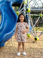 Unisex Organic Cotton Single Jersey Short Sleev All Over Print T-Shirt & Shorts set - White & Green - Image 4