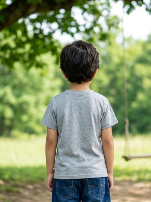 Boys Organic Cotton Single Jersey Short Sleeve Spider Print T-Shirt - Blue - Image 2