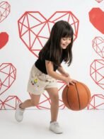 Girls Organic Cotton Drill Knee Length Floral Embroidered Pocket Shorts - Beige - Image 4