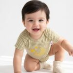 Boys Organic Cotton Rib Sleeveless Moon Star Print Romper - Yellow