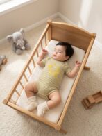 Boys Organic Cotton Rib Sleeveless Moon Star Print Romper - Yellow - Image 3