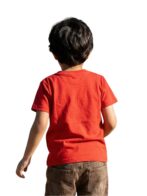 Boys Organic Cotton Single Jersey Short Sleev Fire Print T-Shirt - Red - Image 2